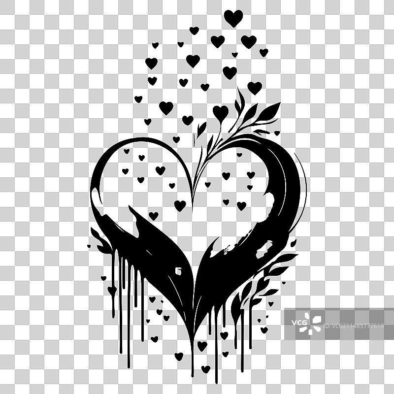 水彩手绘情人节爱心图片素材