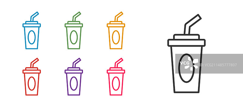 餐饮用具：纸、玻璃杯和吸管图片素材