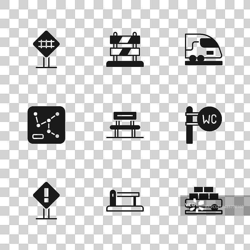 铁路道口、厕所、货运火车车厢素材图片素材