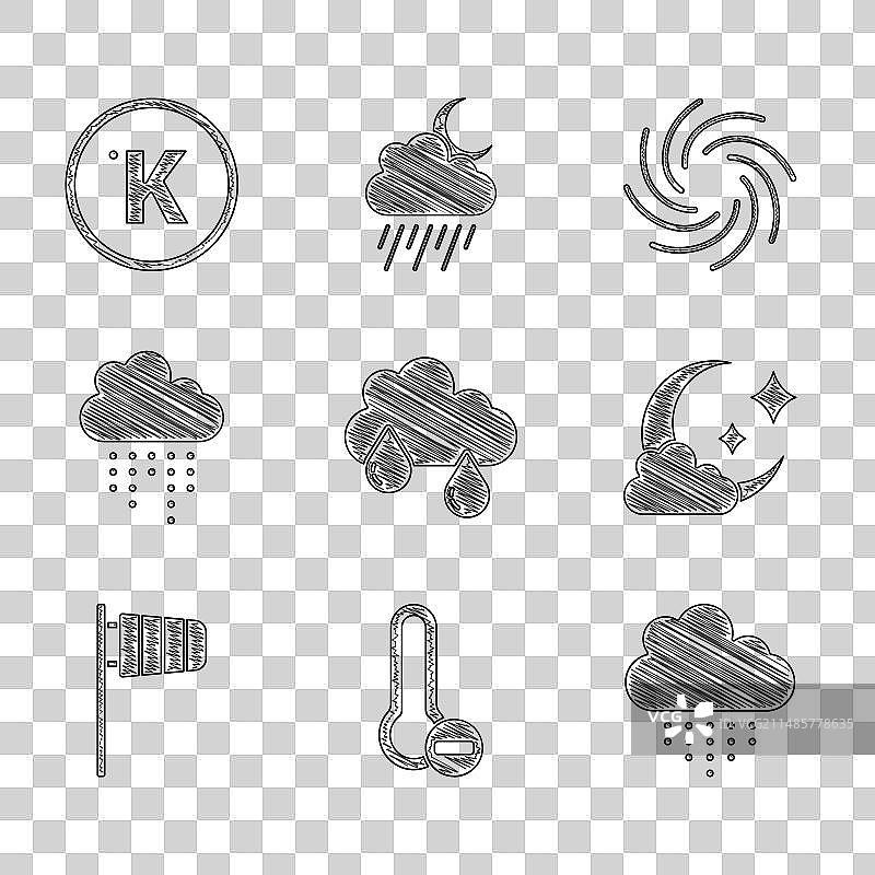 云、雨、气象、温度计、月亮合集图片素材
