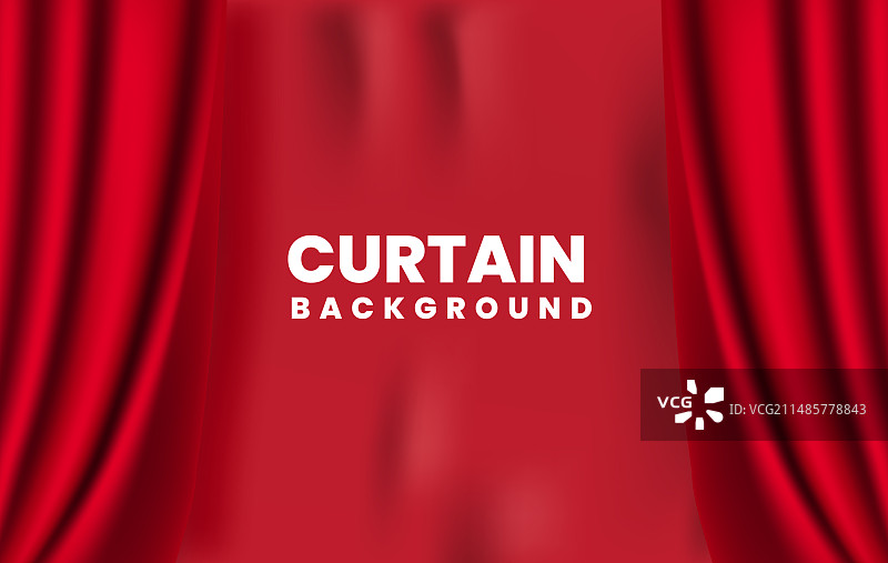 逼真的红色幕布背景图片素材