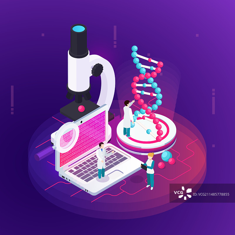 纳米技术等距设计概念图片素材