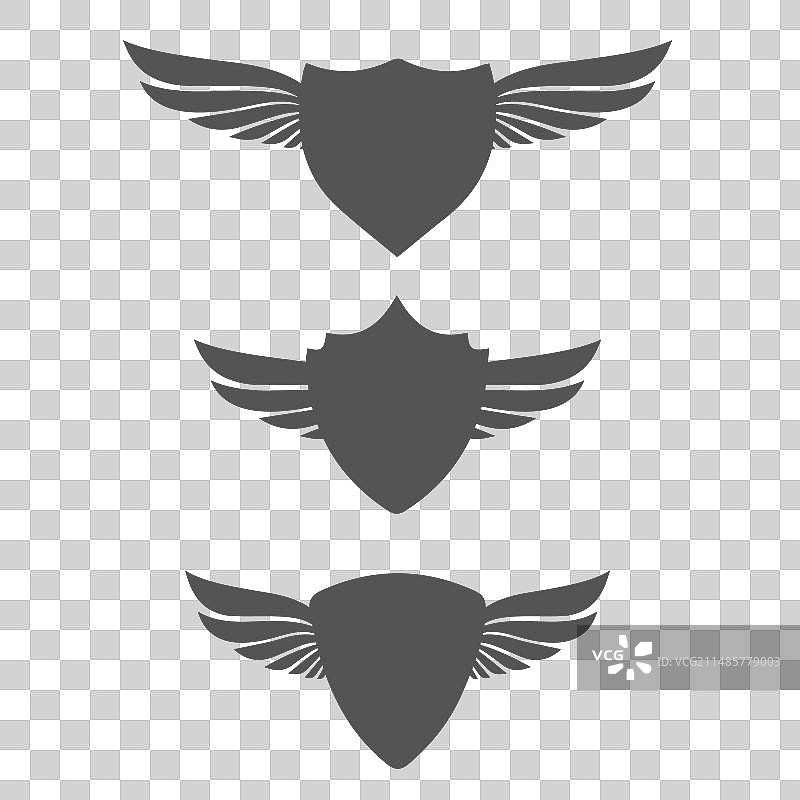 运动翅膀盾牌组合图片素材