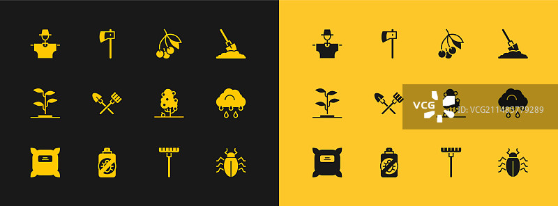 铁锹入地喷洒杀虫剂图片素材