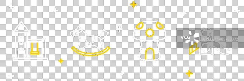 滑梯、蘑菇屋与木马套装图片素材