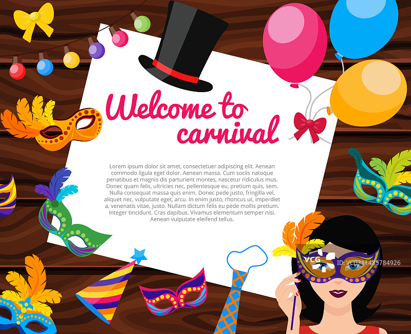 狂欢节组合欢迎牌图片素材
