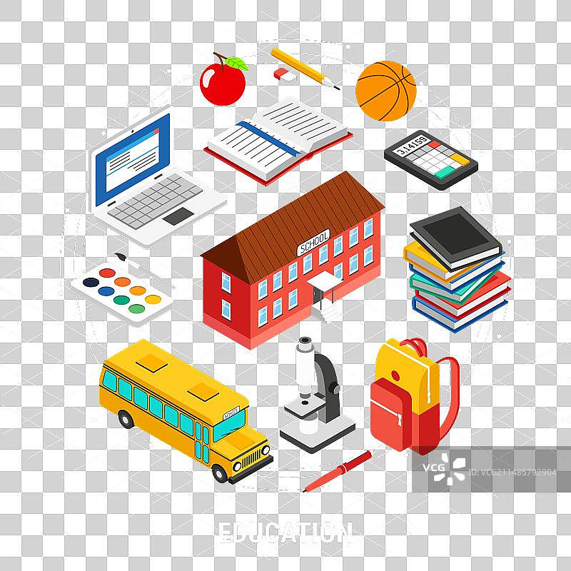 教育2.5D概念图片素材