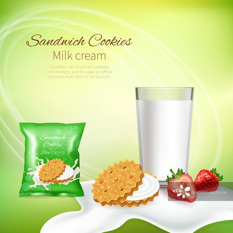 逼真牛奶乳制品组合图片素材