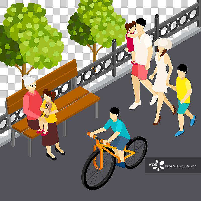 户外家庭2.5D组合图片素材