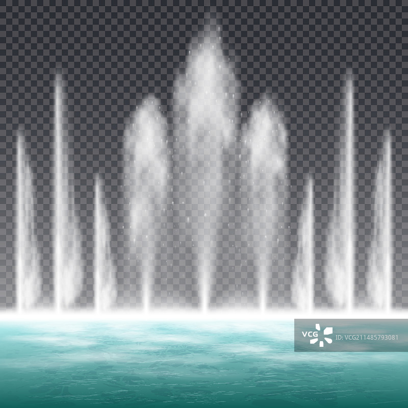 逼真的透明喷泉图片素材