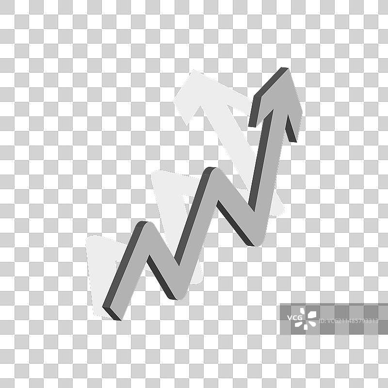 3D箭头向上增长EPS 10图片素材