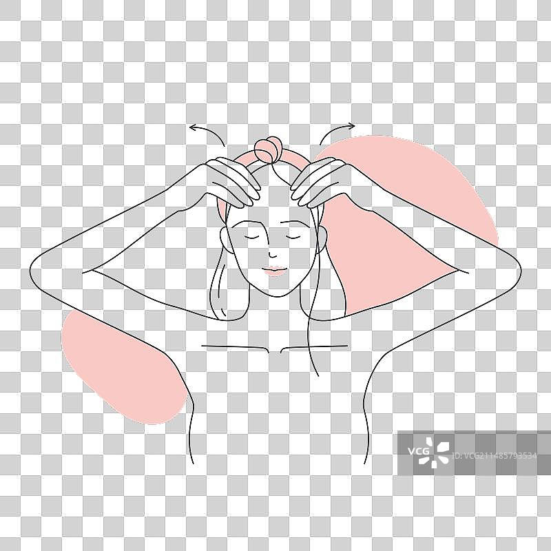 使用精华液进行额头按摩图片素材