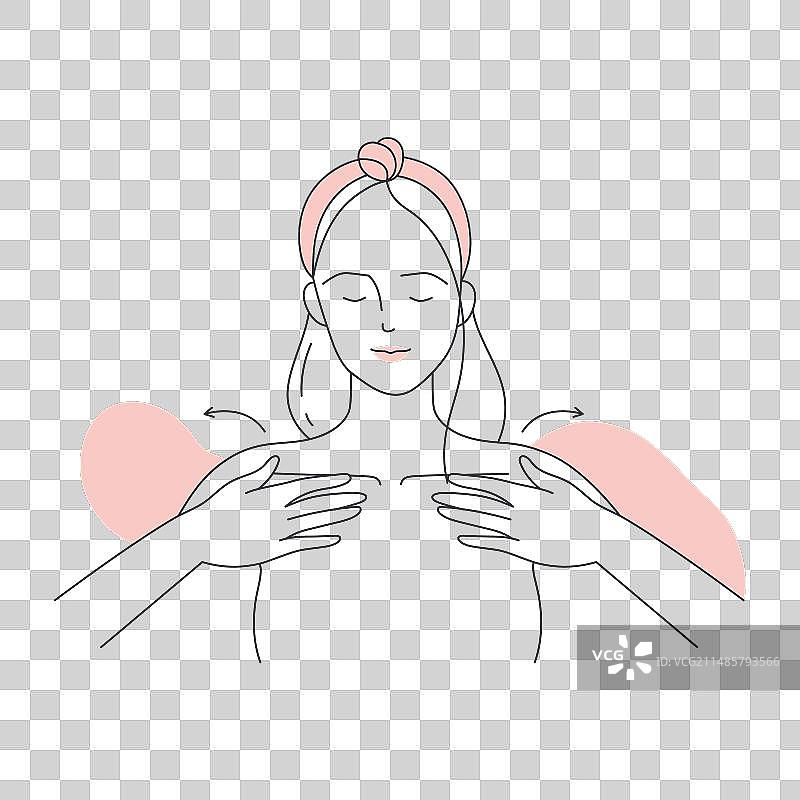 面部精华颈部按摩图片素材