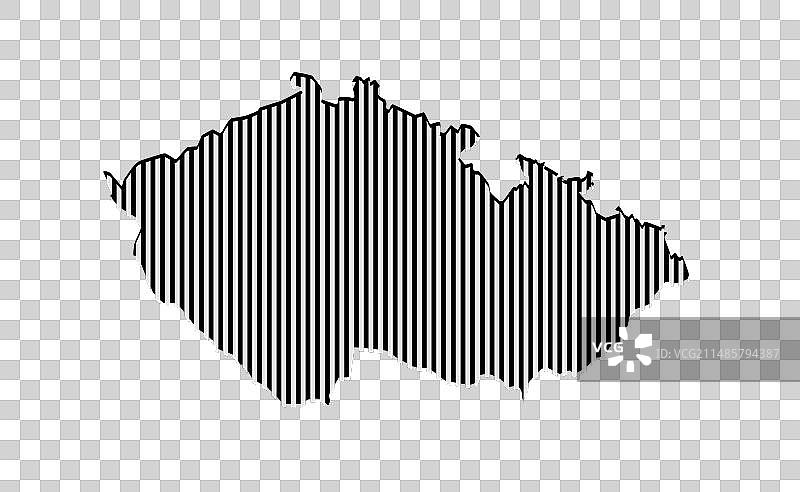 捷克共和国抽象地图平行灰色线条图片素材
