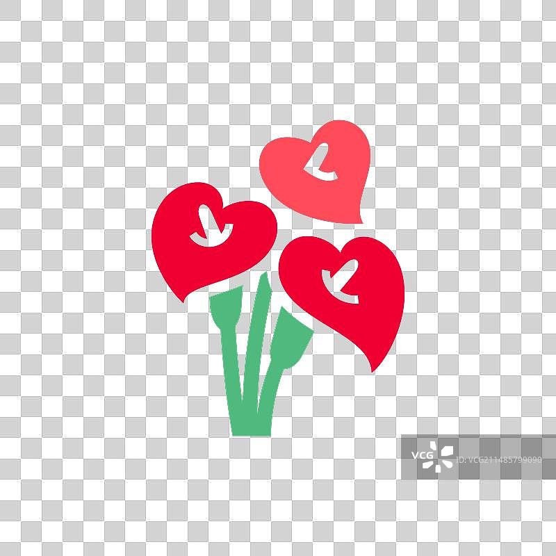 爱心图标或情人节假日标志图片素材