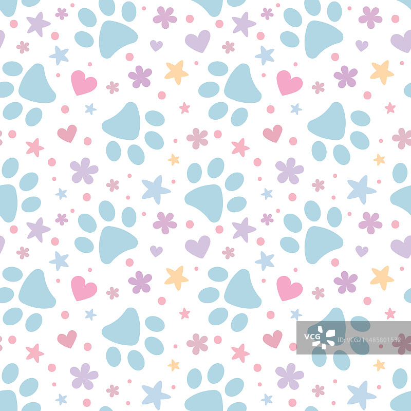 宠物可爱彩色爪印图案图片素材