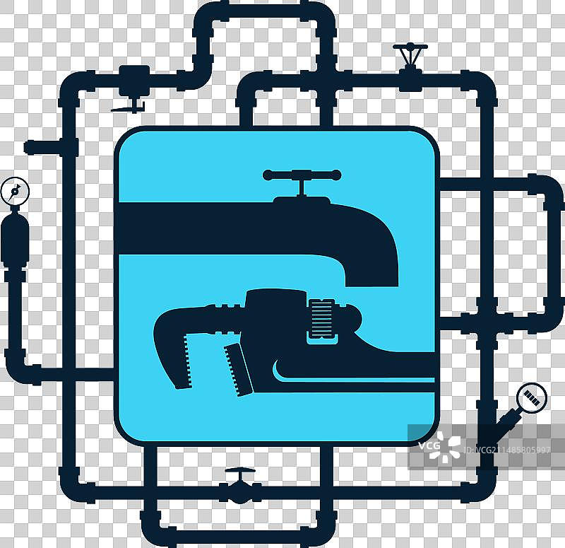 水管工具、水龙头和水管系统图片素材