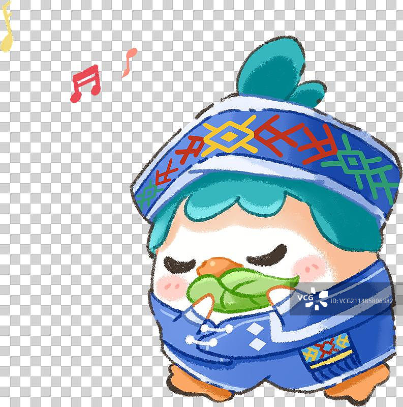 五十六民族Q版鸭子插画-仫佬族图片素材