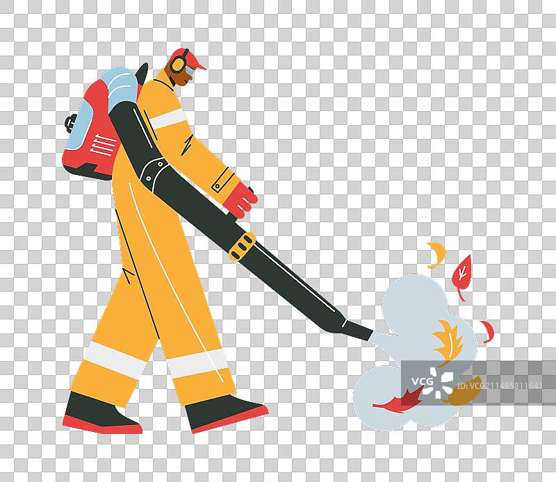 清洁工或街道清洁工在清扫落叶图片素材