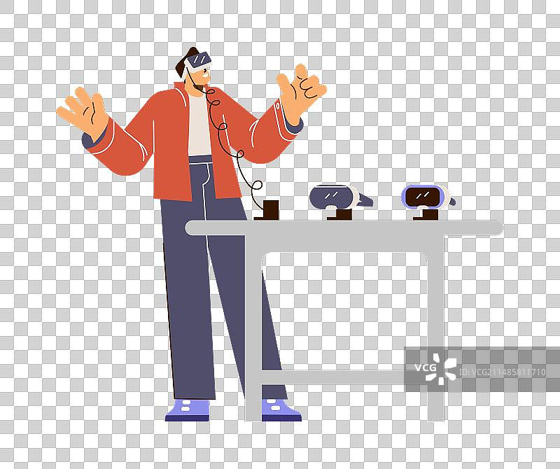 顾客正在挑选VR眼镜图片素材
