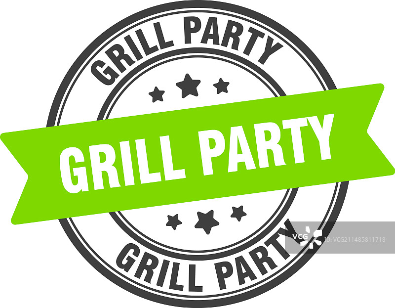 烧烤派对印章标签图片素材