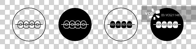带牙套的牙齿图标图片素材
