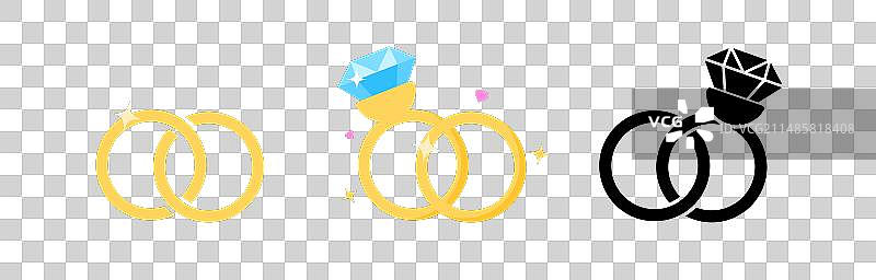 结婚钻戒套装图片素材