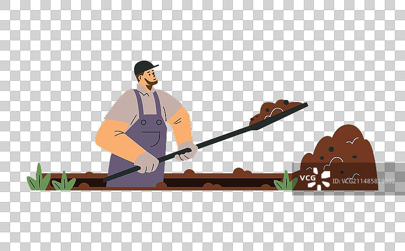 墓地工人用铲子挖坟墓图片素材