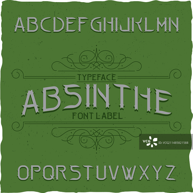苦艾酒标签字体和标签设计图片素材