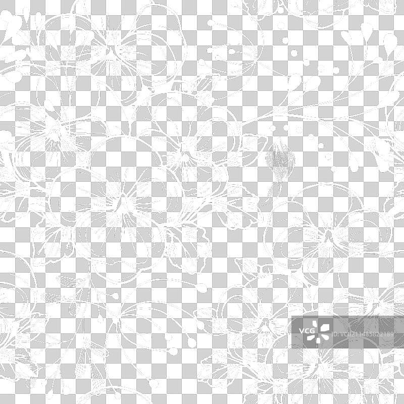 手绘三色堇花朵的精美黑色线条艺术图片素材