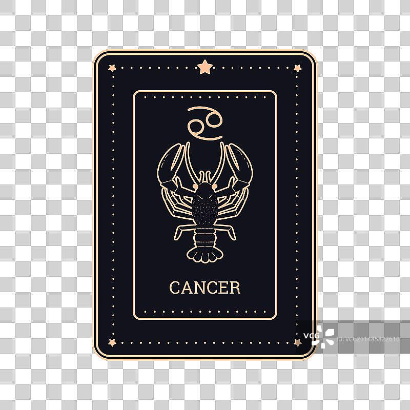 线条艺术风格的星座黑卡图片素材