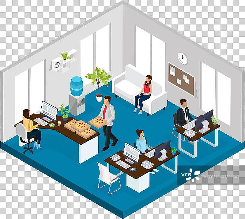 2.5D支持服务办公室概念图片素材
