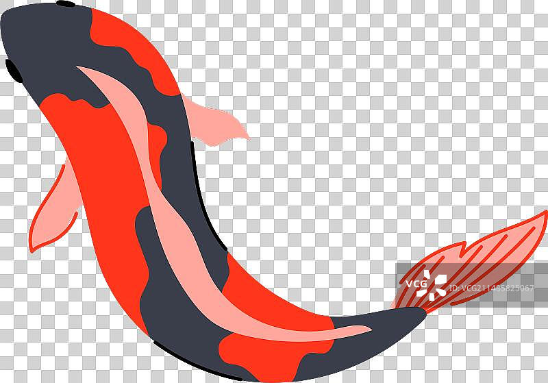 红色锦鲤卡通图片素材