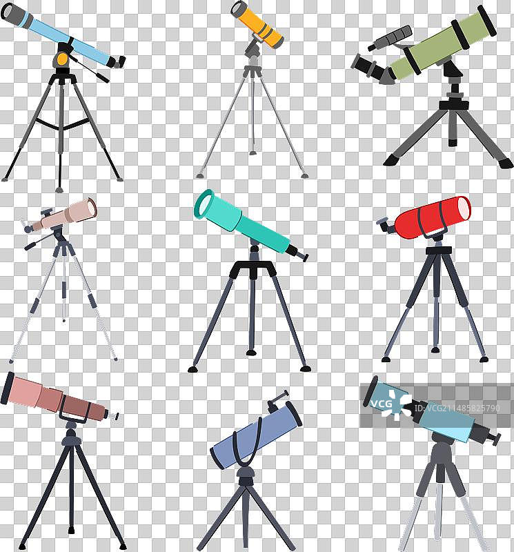 卡通望远镜套装图片素材