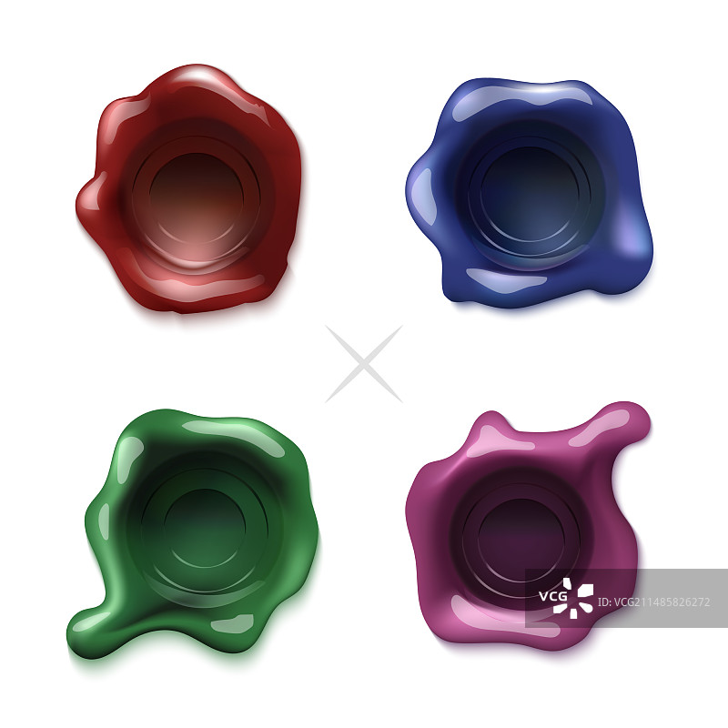 彩色火漆印章套装图片素材