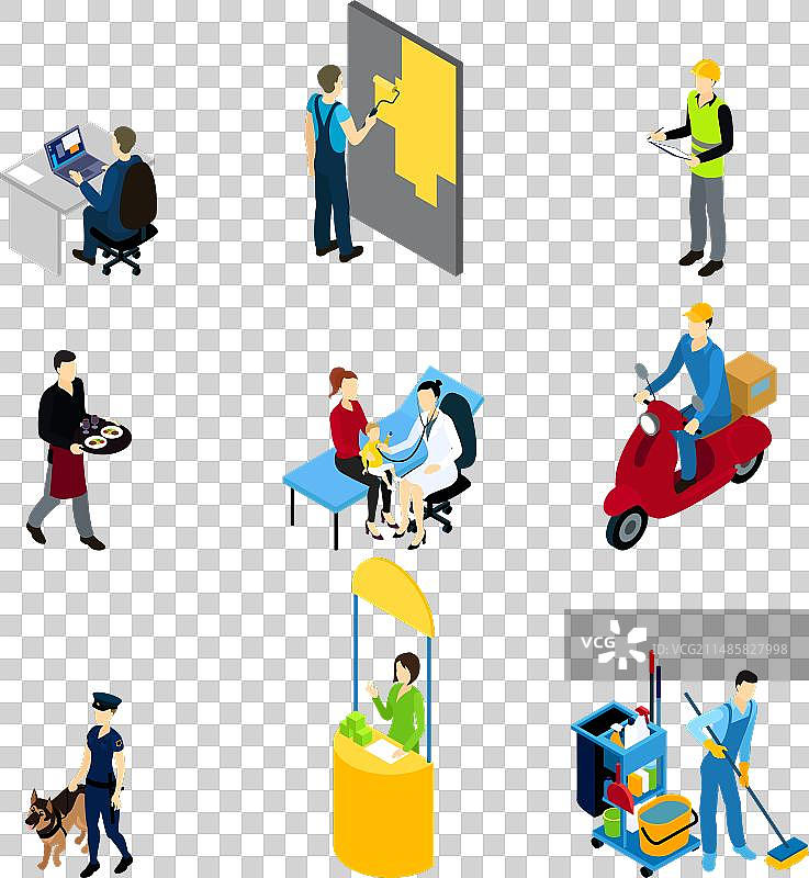 各行业人物2.5D图图片素材