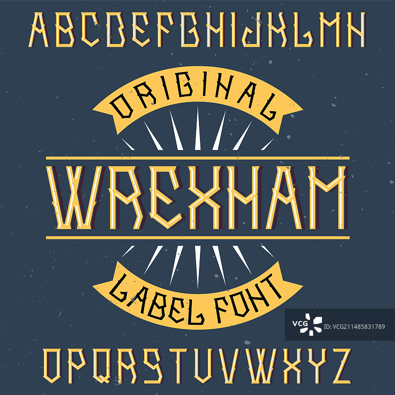 复古风格的Wrexham标签字体图片素材