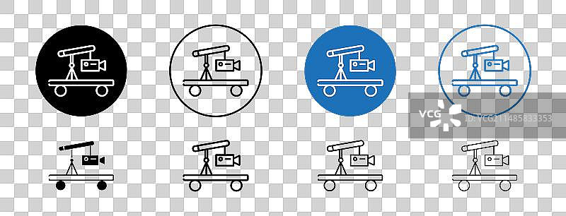 摇臂摄像机图标集设计符号图片素材