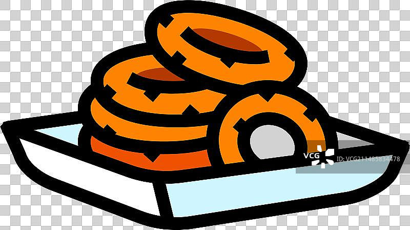 彩色洋葱圈快餐图标图片素材