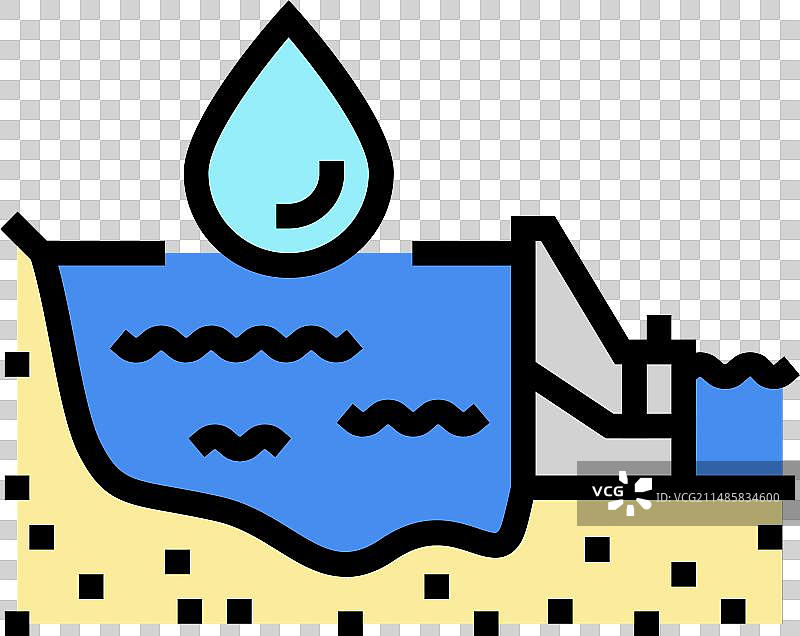 水库水电彩色图标图片素材