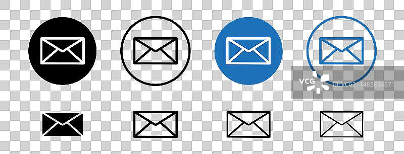 电子邮件图标集邮件消息帖子符号图片素材