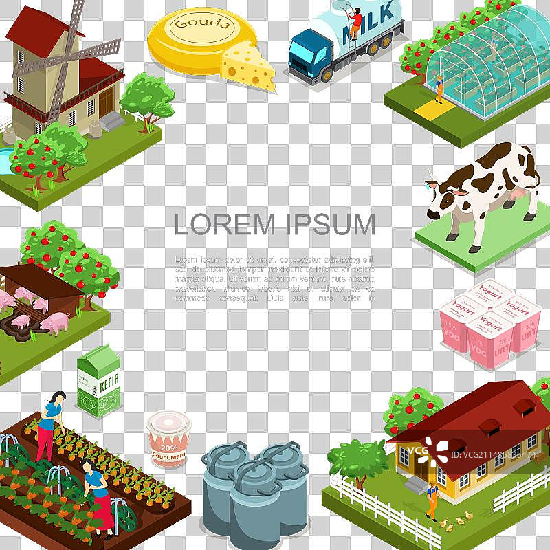 2.5D农业耕作模板图片素材