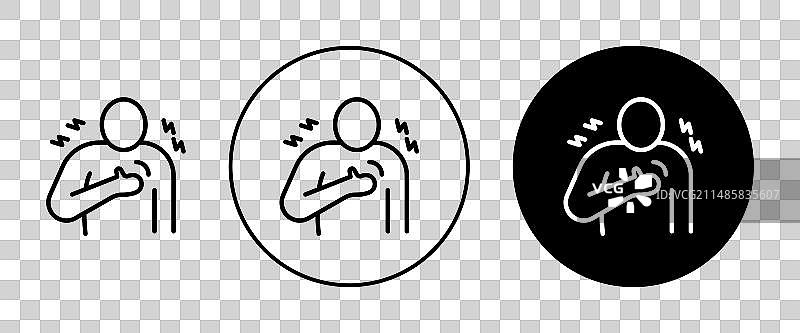 心脏病图标集：胸痛，心悸图片素材