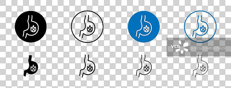 胃酸反流不适图标合集图片素材