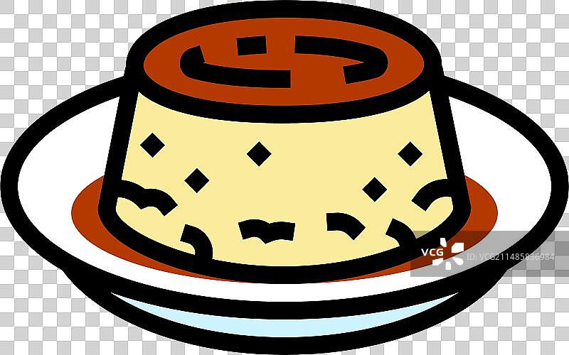 西班牙焦糖布丁美食彩色图标图片素材