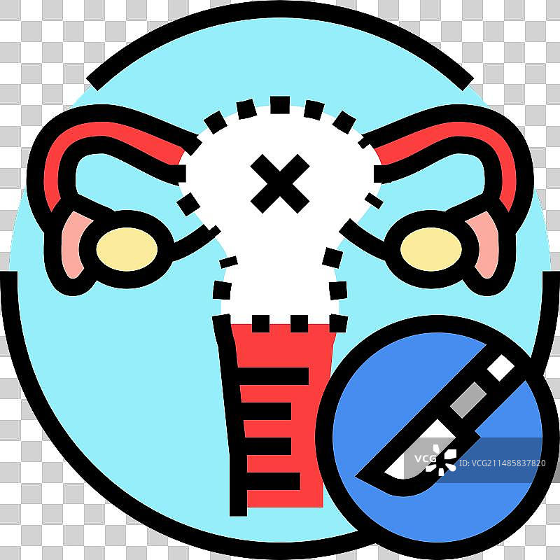 子宫切除手术医生彩色图标图片素材