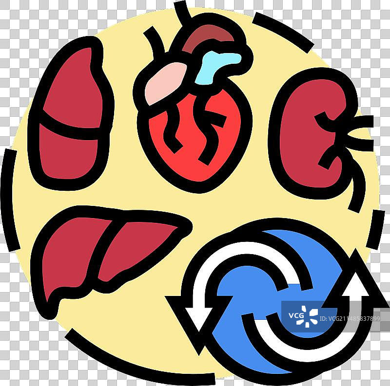 器官移植手术医院彩色图标图片素材