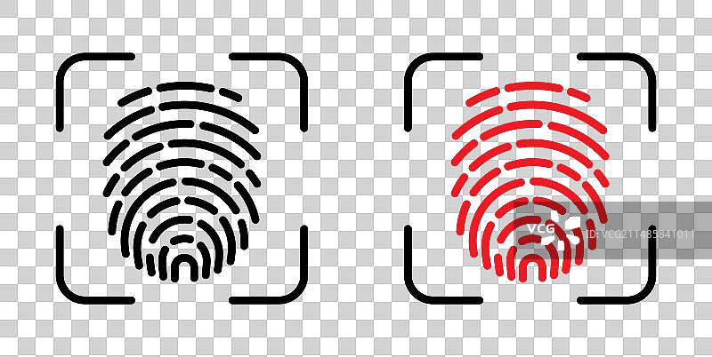 指纹图标集图片素材