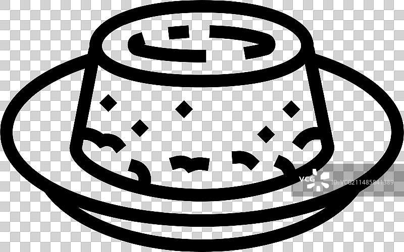 西班牙焦糖布丁美食线性图标图片素材