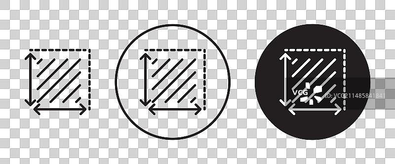 面积和尺寸正方形空间图标集图片素材